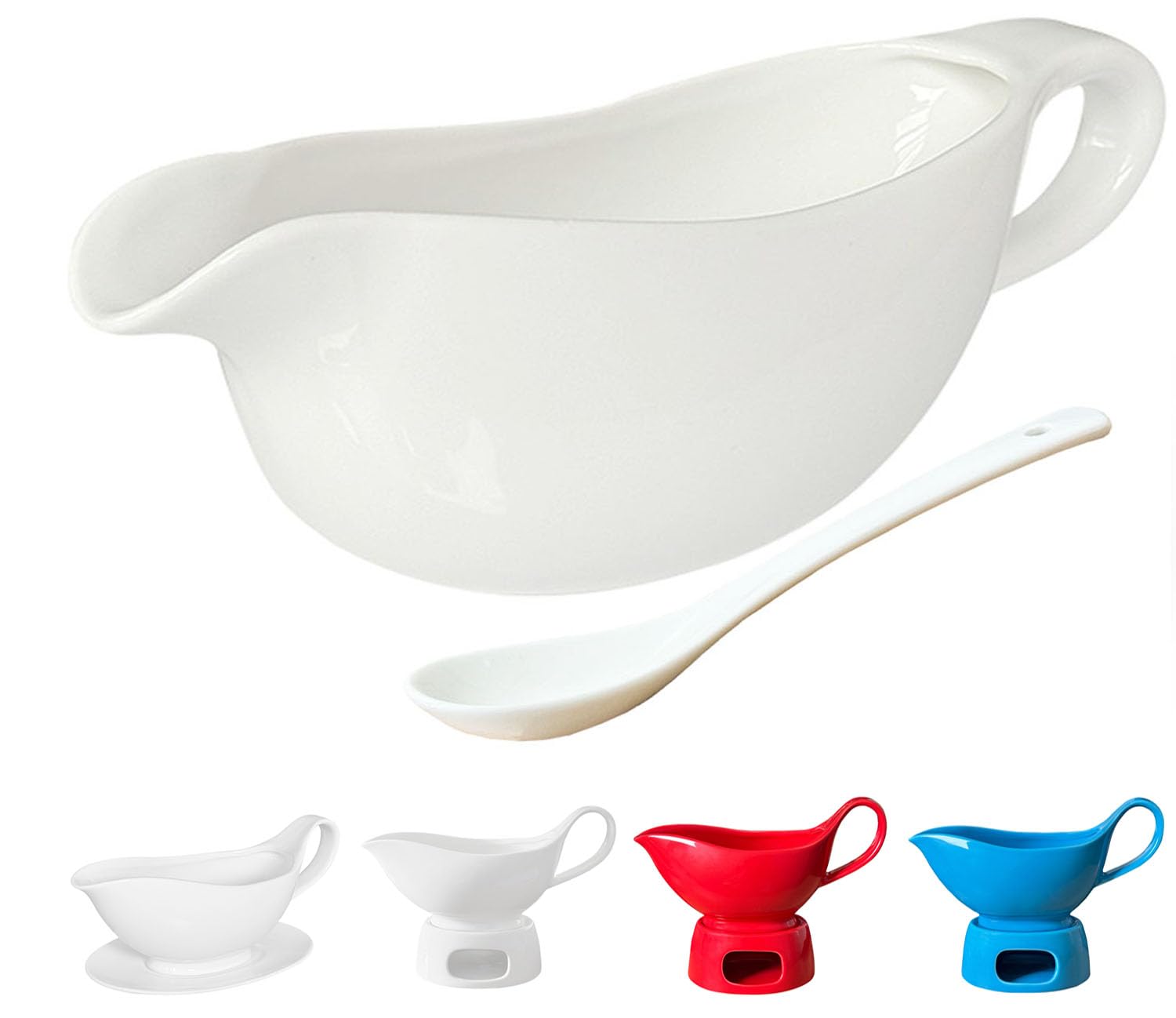 Amazon.com | 20 OZ Gravy Boat - White Meat Sauce Boat With Spoon